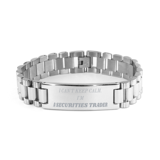 securities trader stainless steel bracelet unique engraved gift for birthday christmas graduation i cant keep calm