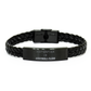 payroll clerk engraved braided leather bracelet perfect for birthday gift