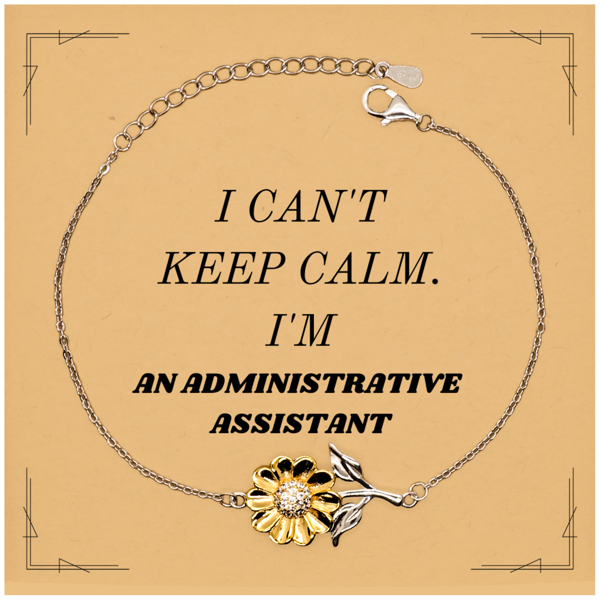 unique sunflower bracelet for administrative assistant i cant keep calm im an administrative assistant inspirational jewelry for work birthday christmas and graduation gifts