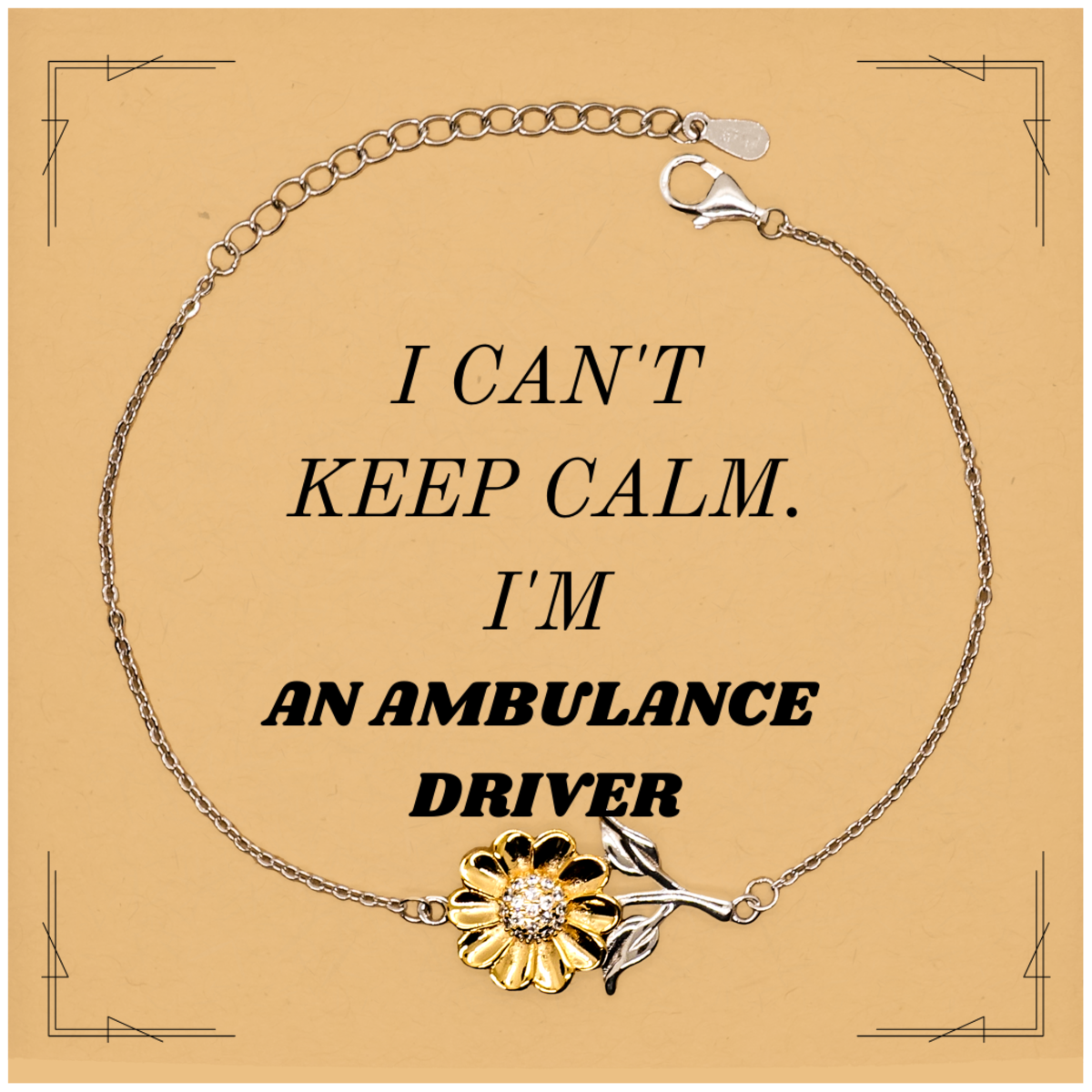 engraved sunflower bracelet for ambulance driver i cant keep calm inspirational gift for emts first responders graduation holidays