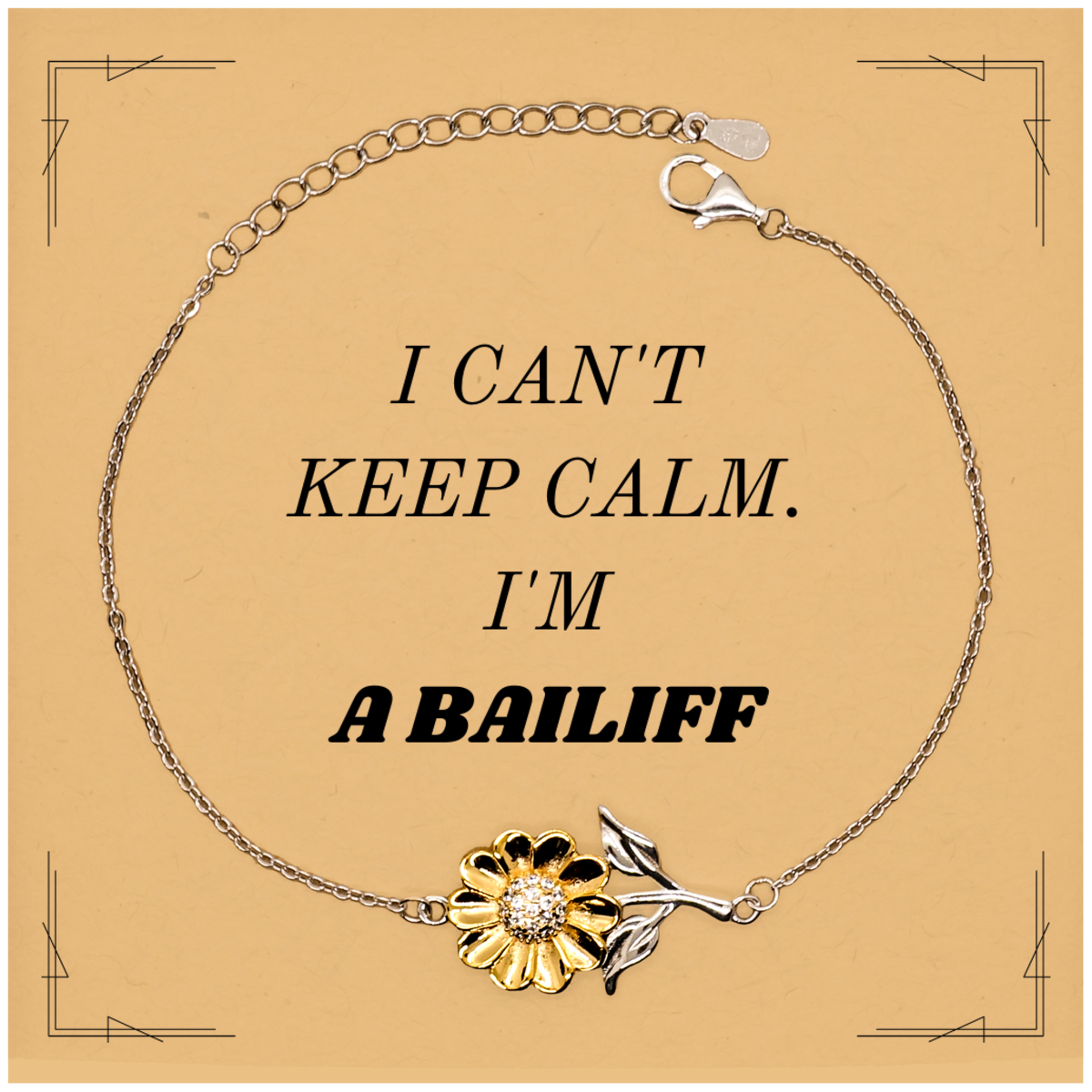 engraved sunflower bracelet for the confident bailiff i cant keep calm im bailiff perfect gift for veterans day birthday graduation