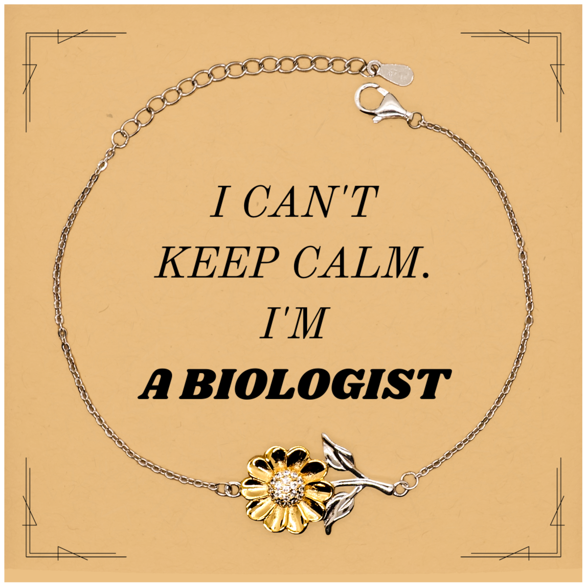 unique biologist sunflower bracelet i cant keep calm gift for science lovers