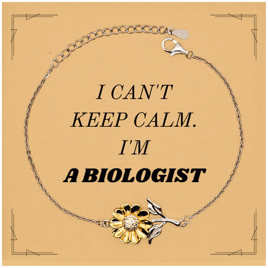 unique biologist sunflower bracelet i cant keep calm gift for science lovers