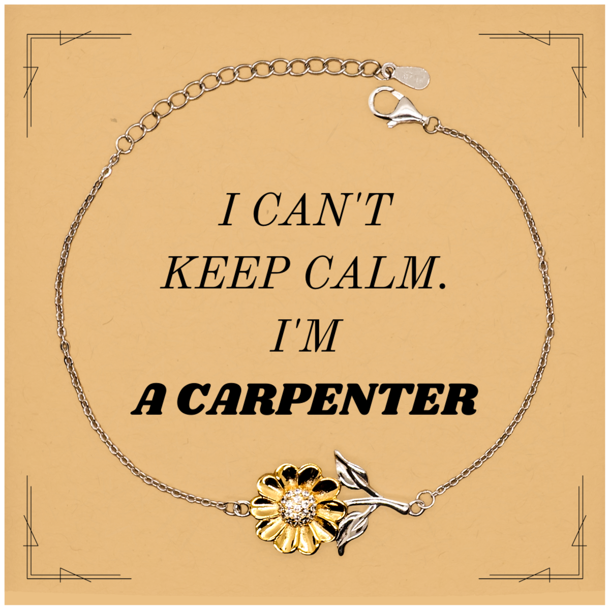 unique carpenter sunflower bracelet i cant keep calm gift for birthday and christmas