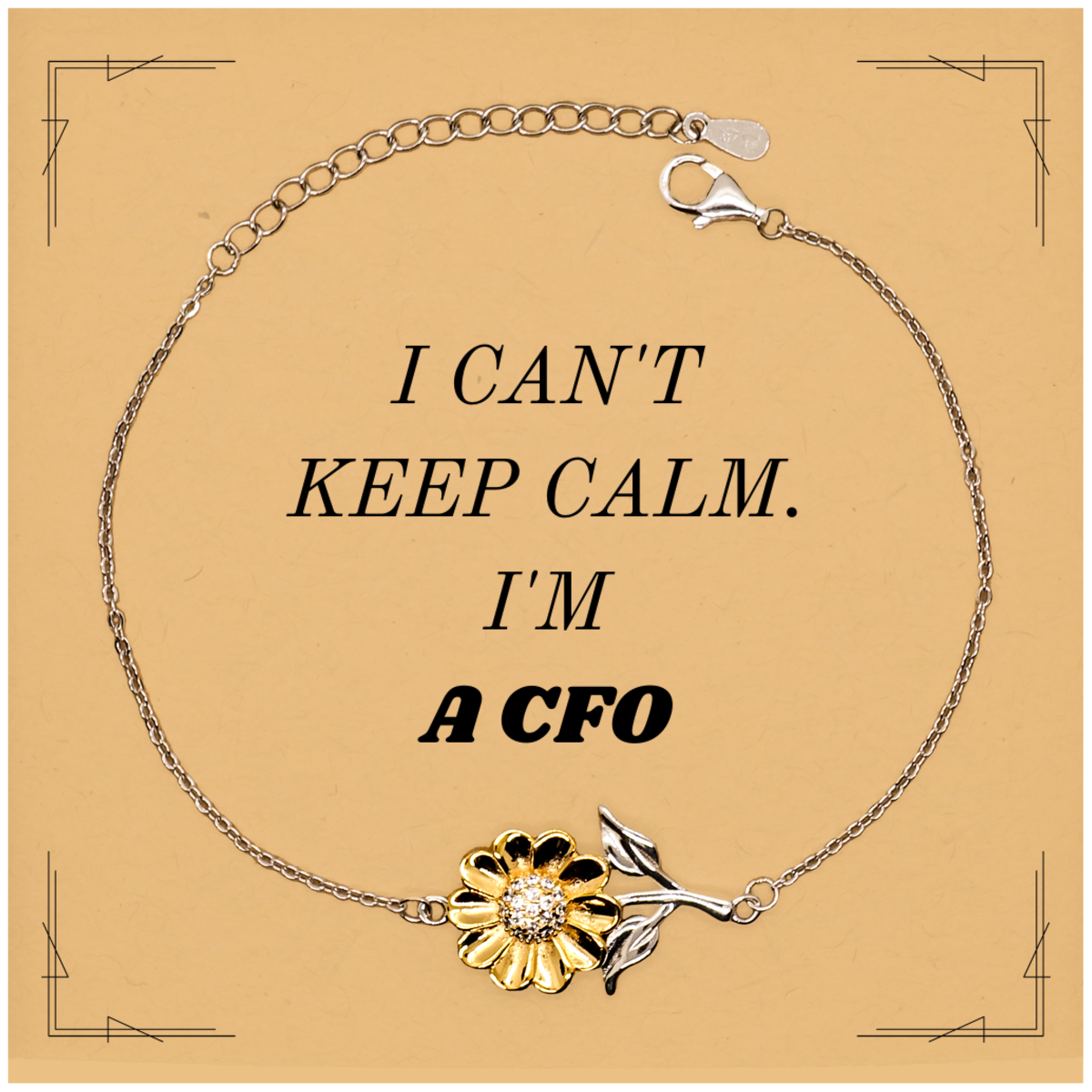 unique sunflower bracelet for cfos i cant keep calm im a cfo confidence boosting jewelry for birthdays christmas graduations and more
