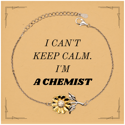 unique chemist sunflower bracelet i cant keep calm graduation confidence hope gift for her