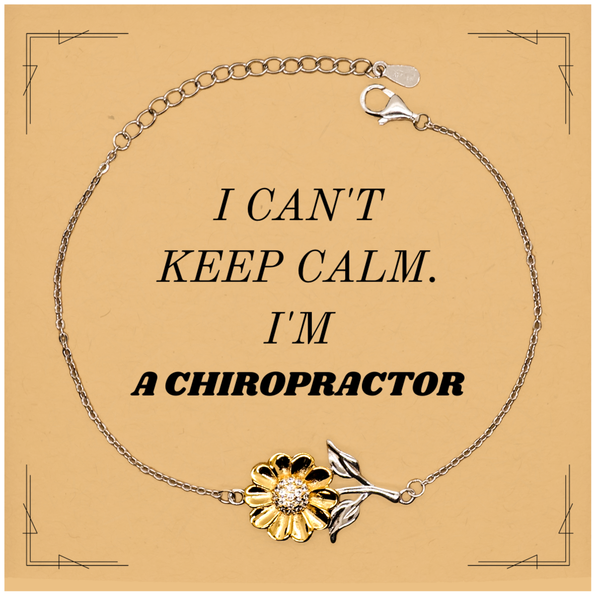 chiropractor sunflower bracelet i cant keep calm hope gift for holidays