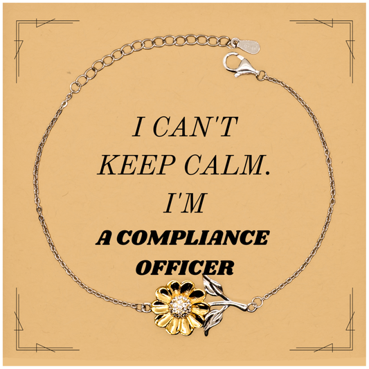 compliance officer sunflower bracelet i cant keep calm unique gift for birthday christmas graduation confidence