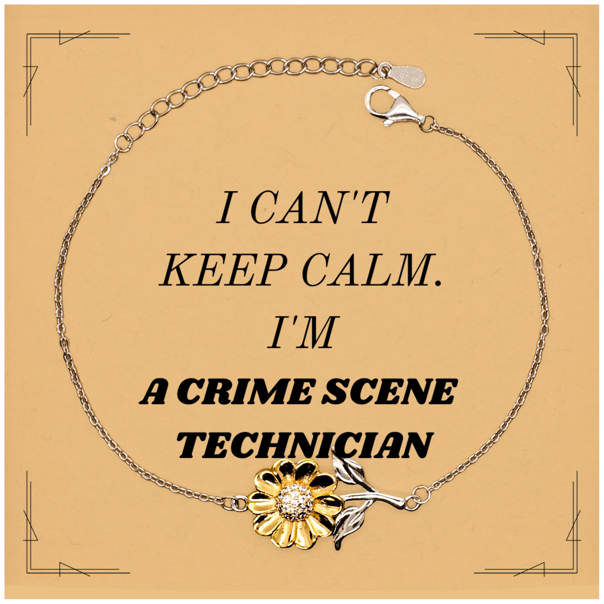 unique crime scene technician sunflower bracelet i cant keep calm engraved gift for birthday graduation holidays