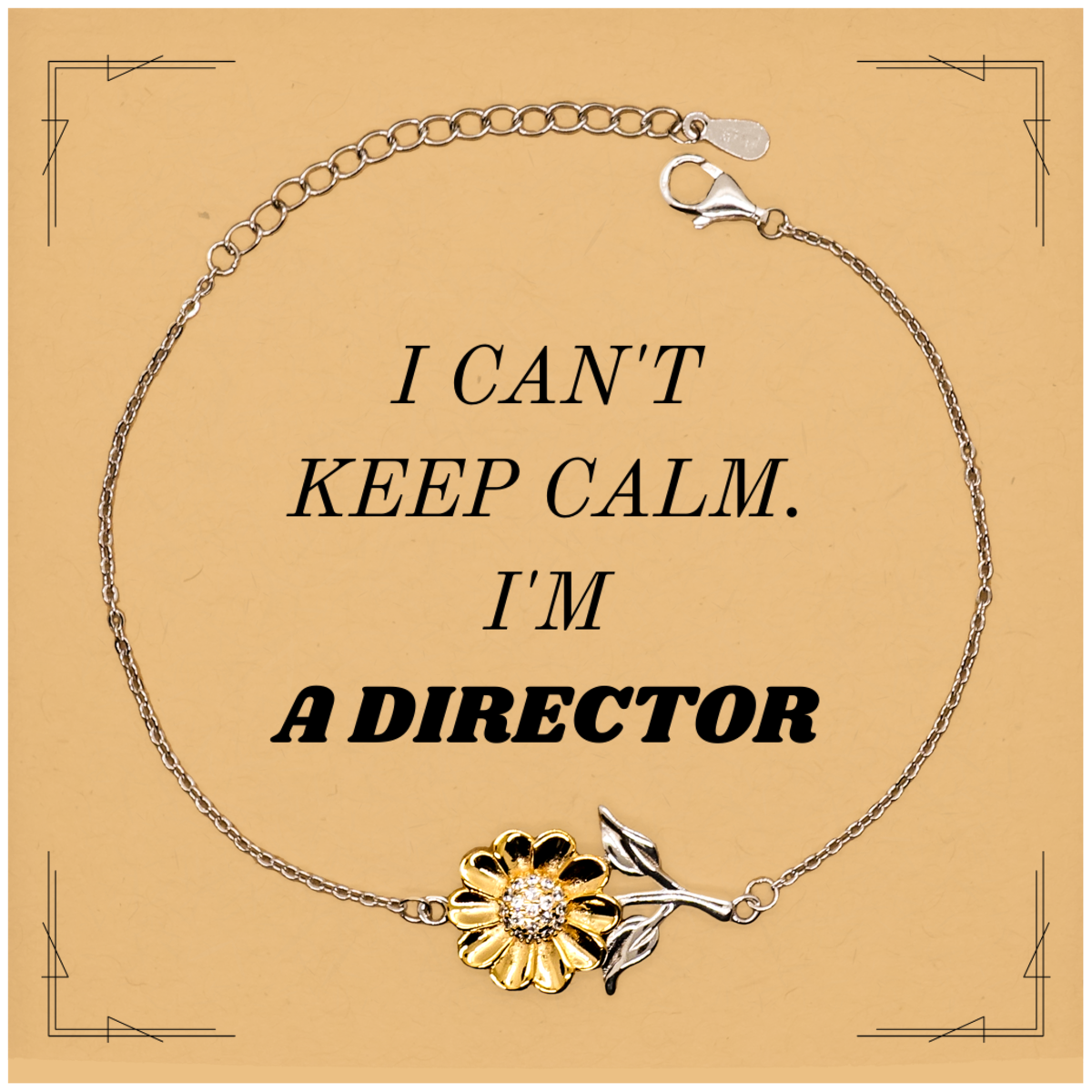 unique sunflower bracelet for director with inspirational engraved quote perfect gift for birthday christmas and graduation i cant keep calm im a director