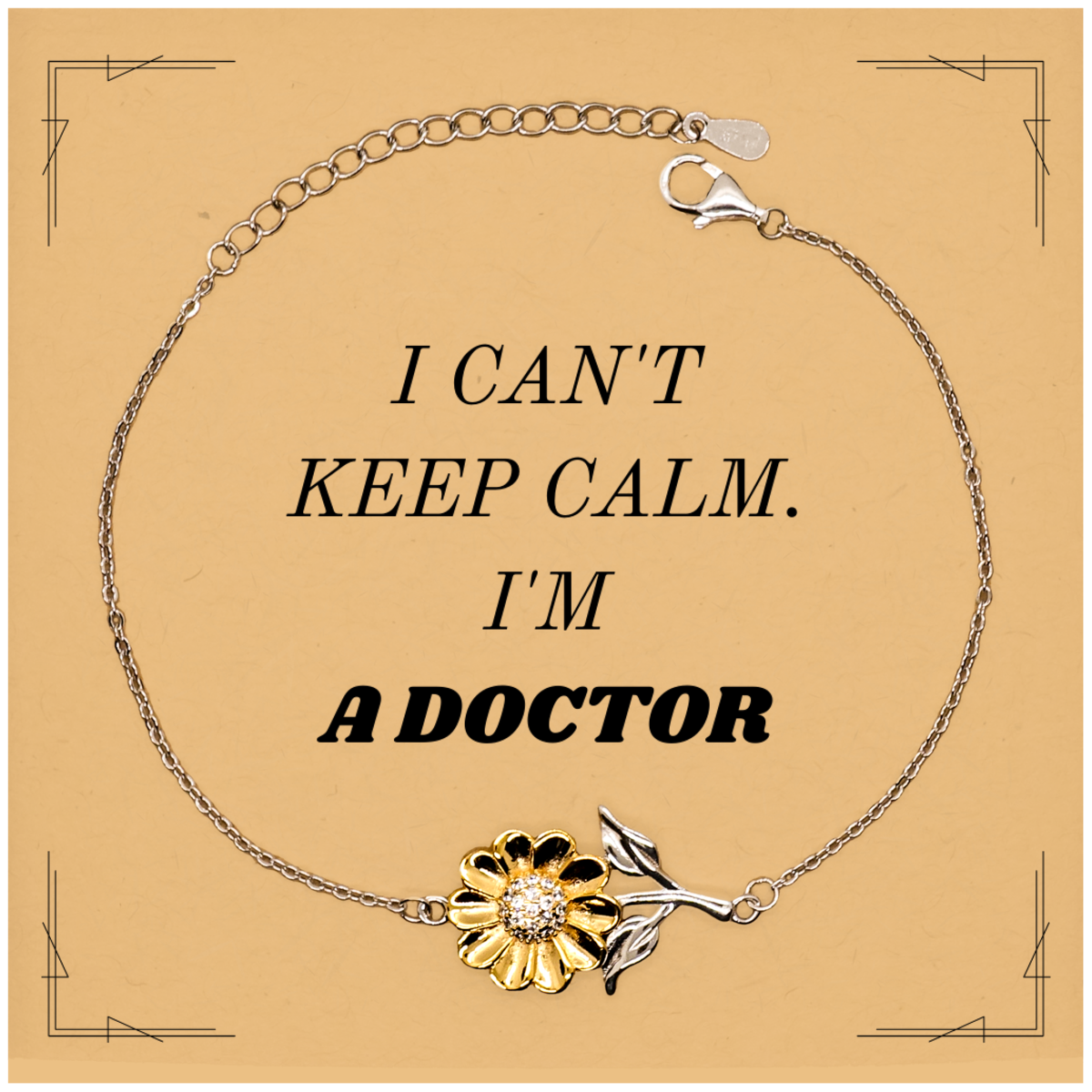 unique doctor sunflower bracelet i cant keep calm inspirational gift for graduation health care field support appreciation token of gratitude