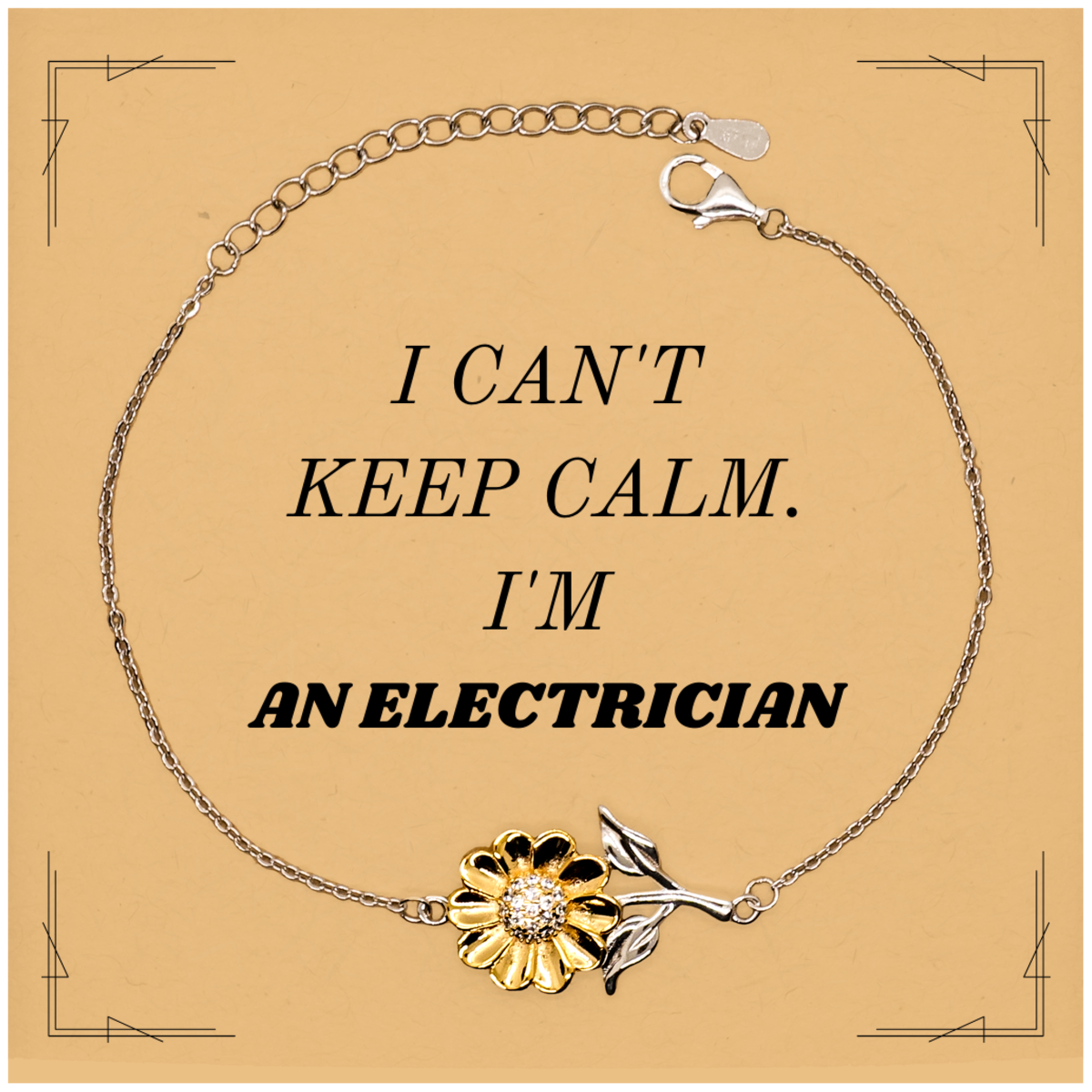 electrician sunflower bracelet engraved inspirational gift for birthday graduation holidays