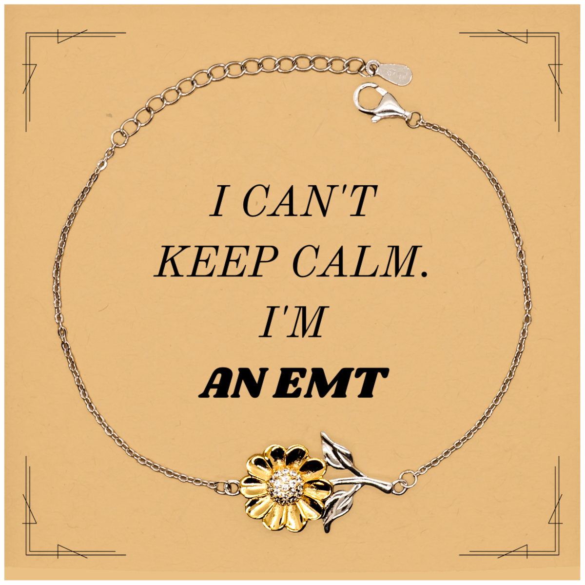 emt sunflower bracelet i cant keep calm perfect gift for first responders inspirational jewelry for graduation birthday holidays