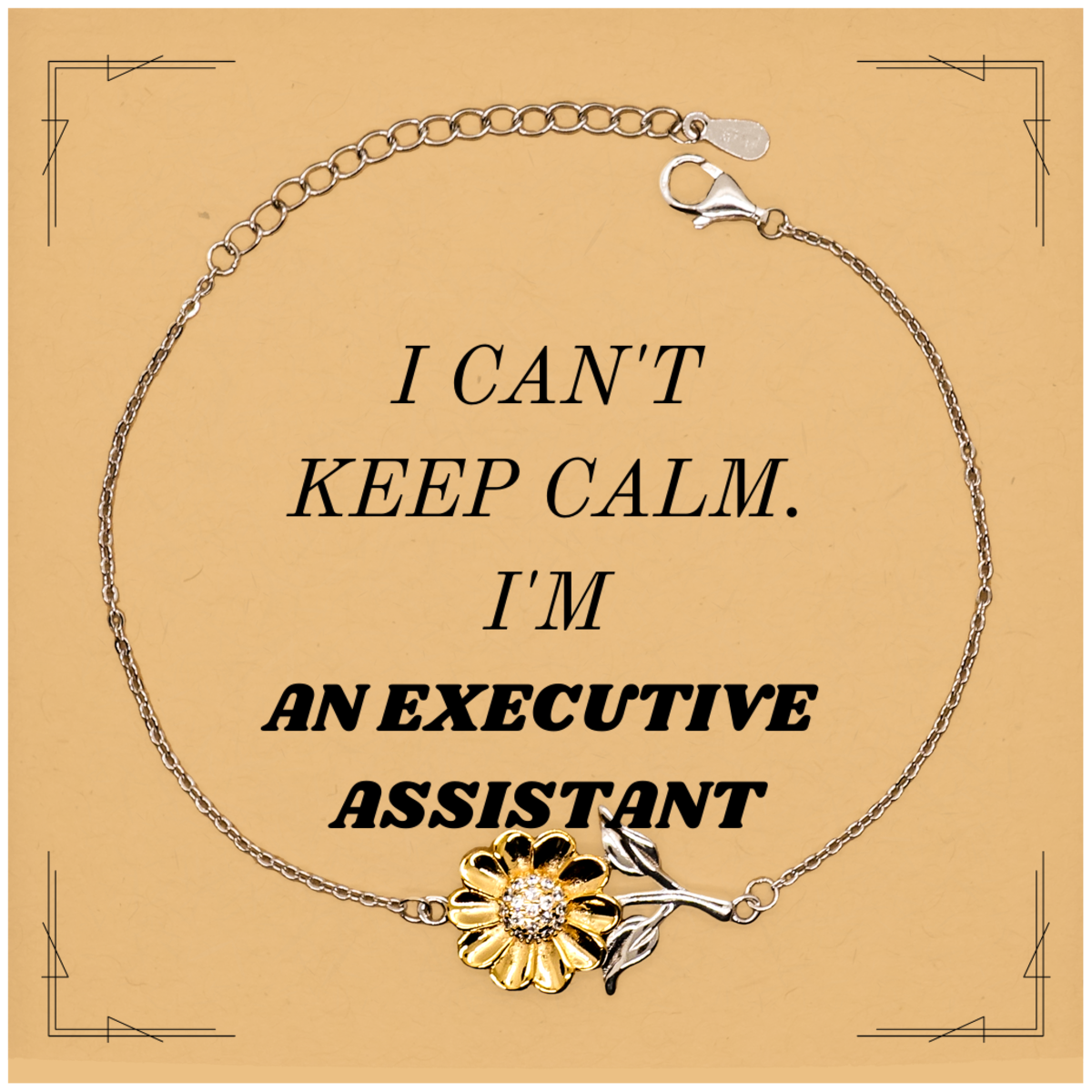executive assistant sunflower bracelet i cant keep calm unique gift for birthday christmas and graduation confidence and inspirational jewelry for executive assistants