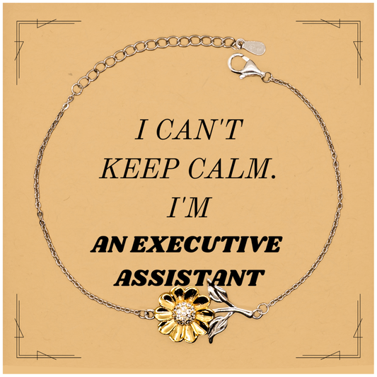 executive assistant sunflower bracelet i cant keep calm unique gift for birthday christmas and graduation confidence and inspirational jewelry for executive assistants
