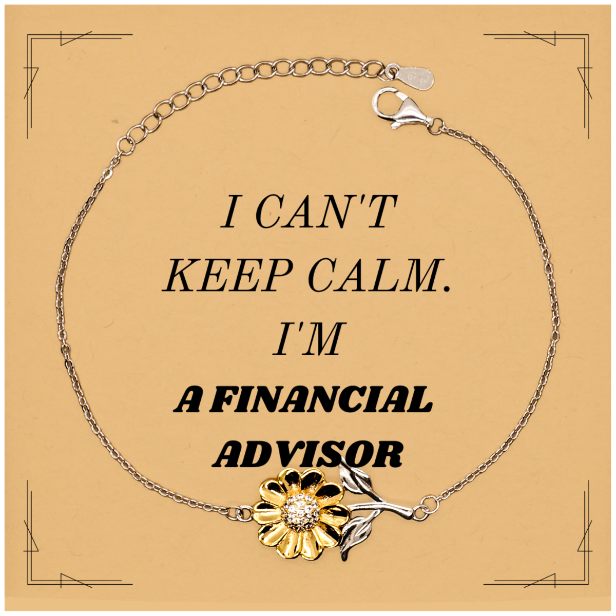 financial advisor sunflower bracelet unique gift for birthday graduation christmas i cant keep calm