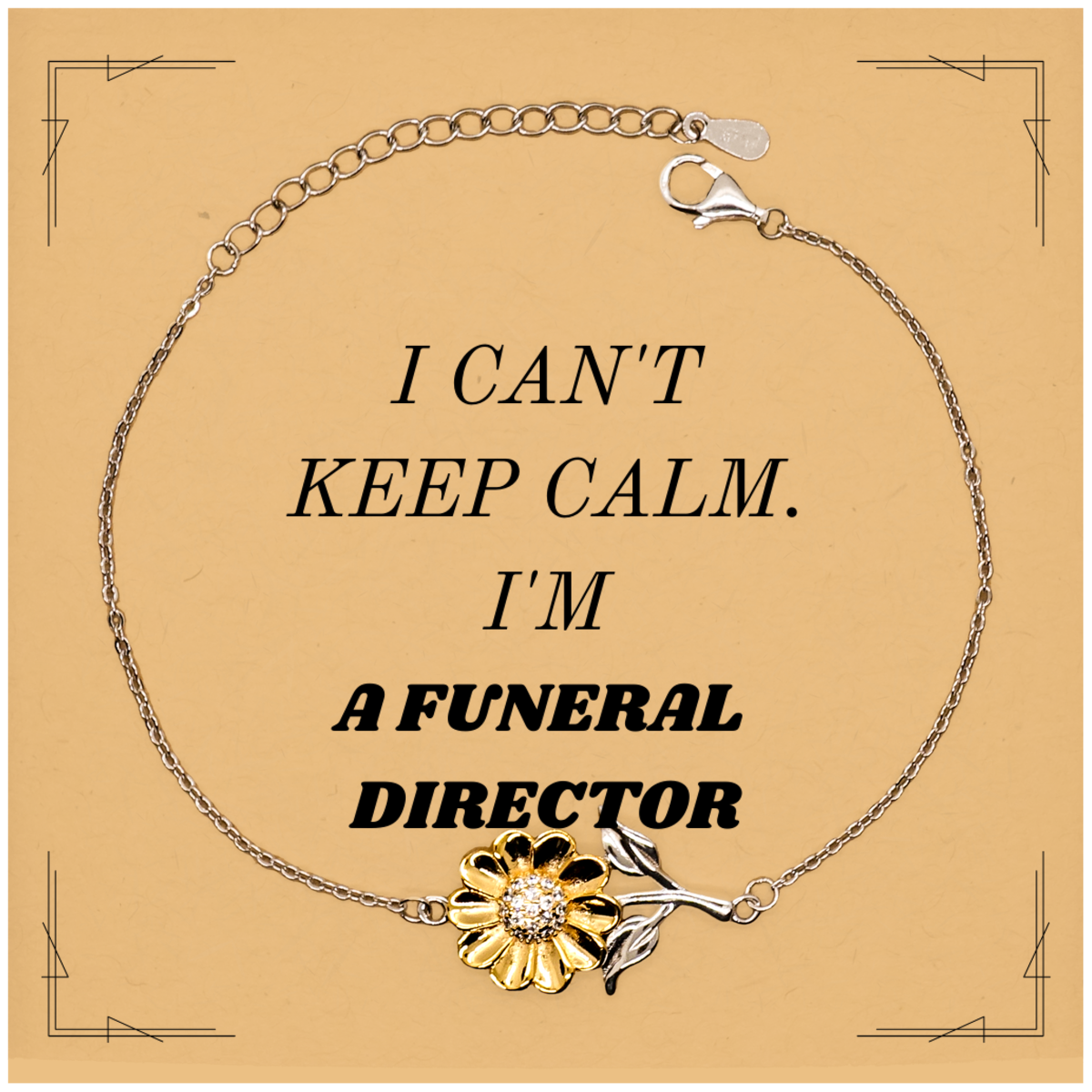 engraved sunflower bracelet for funeral director i cant keep calm gift for confidence and hope in memorial events