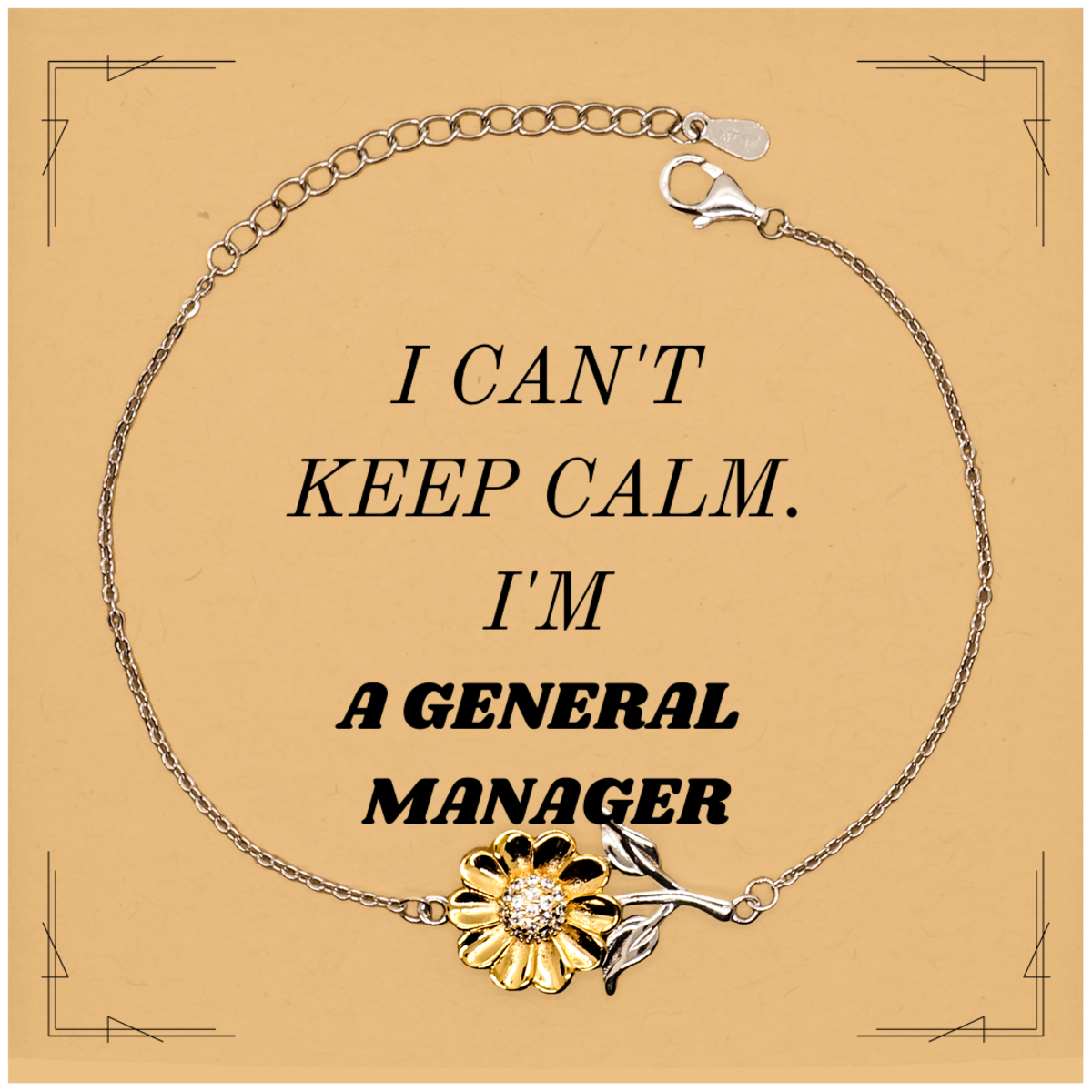 general manager sunflower bracelet i cant keep calm unique gift for graduation birthday confidence and hope