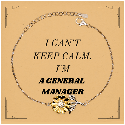 general manager sunflower bracelet i cant keep calm unique gift for graduation birthday confidence and hope