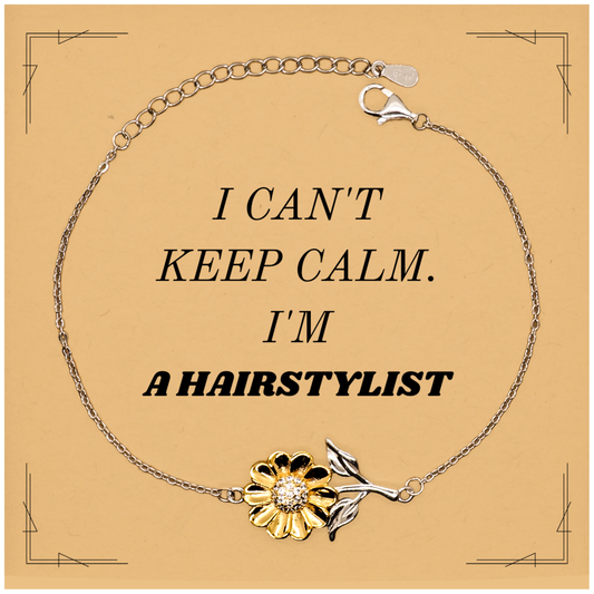 unique engraved sunflower bracelet for hairstylist i cant keep calm im a hairstylist perfect birthday or graduation gift for hair stylists and beauty lovers