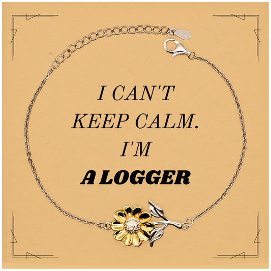 unique logger sunflower bracelet i cant keep calm jewelry gift for christmas and birthday