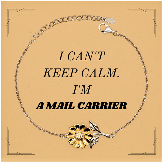 engraved sunflower bracelet mail carrier i cant keep calm inspiration gift for birthday christmas graduation and holidays