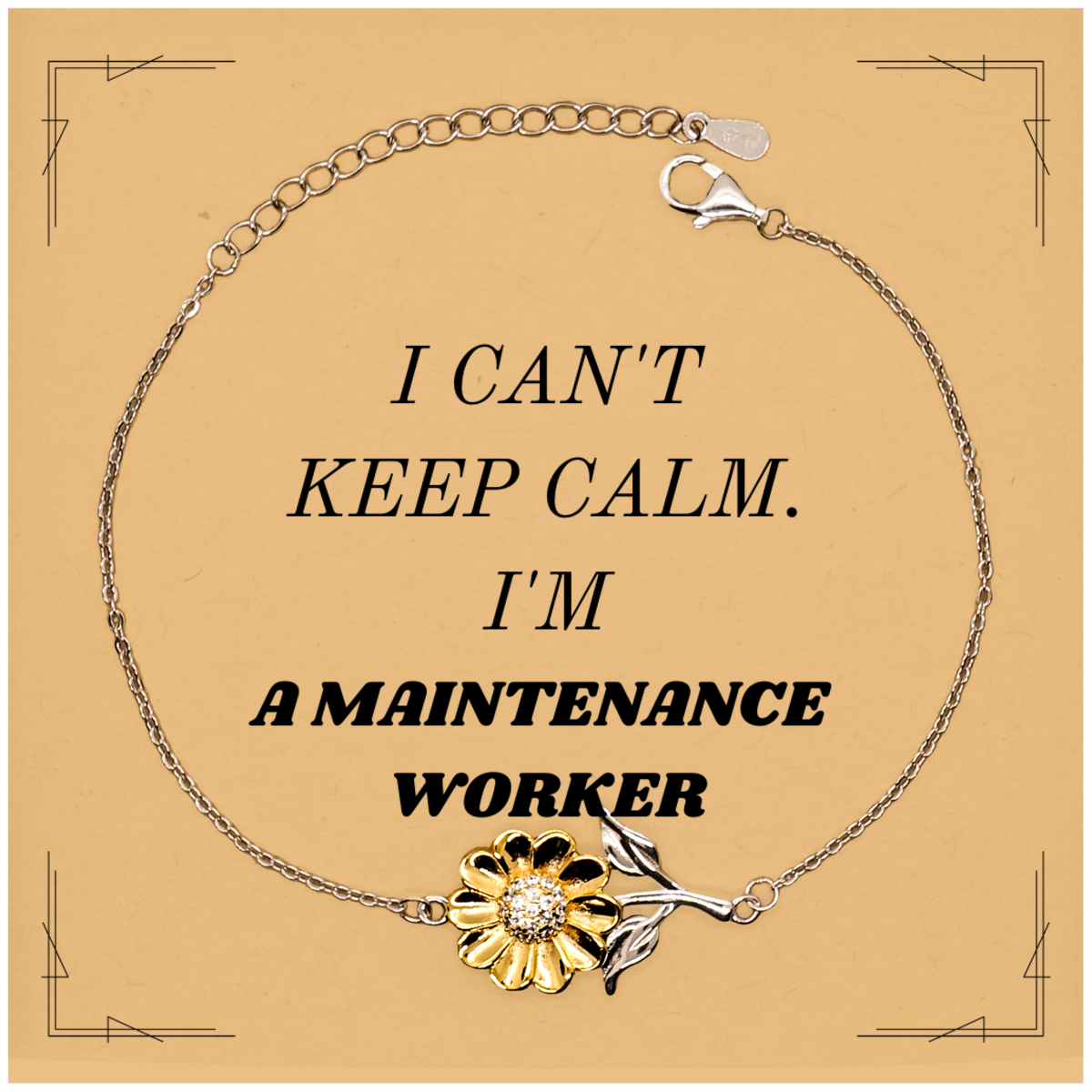 unique sunflower bracelet for maintenance worker i cant keep calm im a maintenance worker inspirational jewelry for birthday christmas graduation gift
