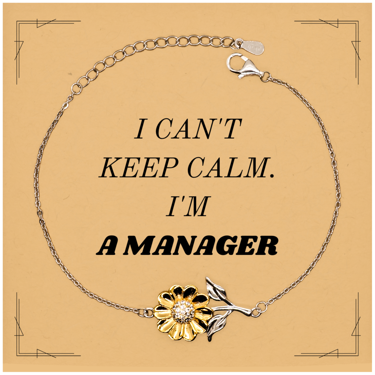 manager bracelet i cant keep calm engraved confidence inspirational gift for birthday holidays graduation veterans day