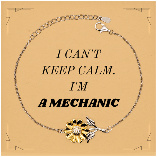 unique sunflower bracelet for mechanic i cant keep calm im mechanic perfect gift for birthday christmas graduation mechanic bracelet with inspirational engraving