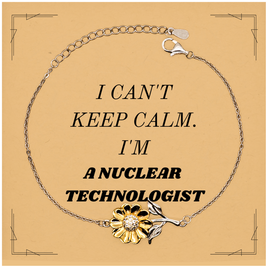 Radiation Therapist Sunflower Bracelet I Cant Keep Calm Inspirational Jewelry for Graduation and Christmas Gift