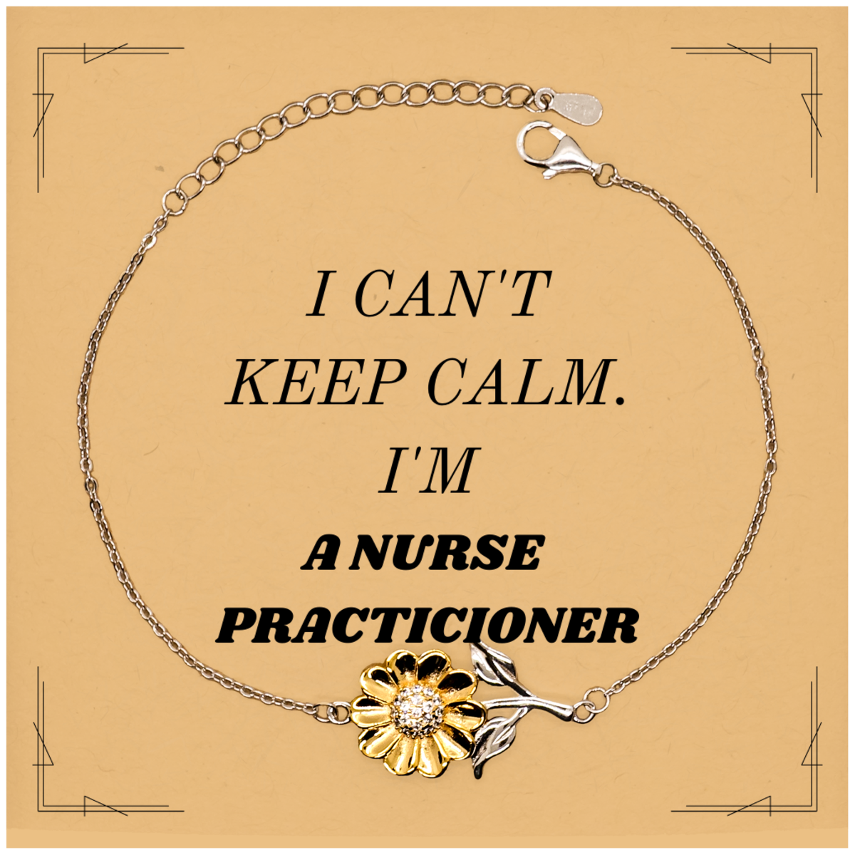 Nurse Practitioner Sunflower Bracelet - Unique Engraved Jewelry for Graduation and Holidays - I Cant Keep Calm