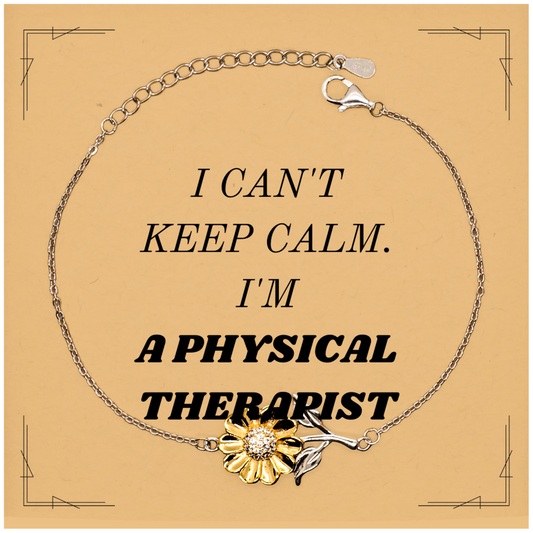 Physical Therapist Bracelet - Engraved Quote for Confidence and Inspiration - Perfect Gift for Birthday, Christmas, Graduation, and More - Sunflower Bracelet for Physical Therapist