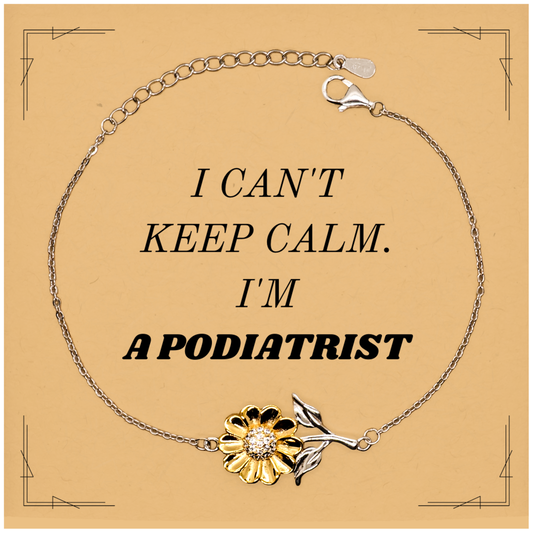 Podiatrist Sunflower Bracelet - Im a Unique Podiatrist, Gift for Medical Professionals, Inspirational Confidence Jewelry for Graduation, Birthday, Christmas