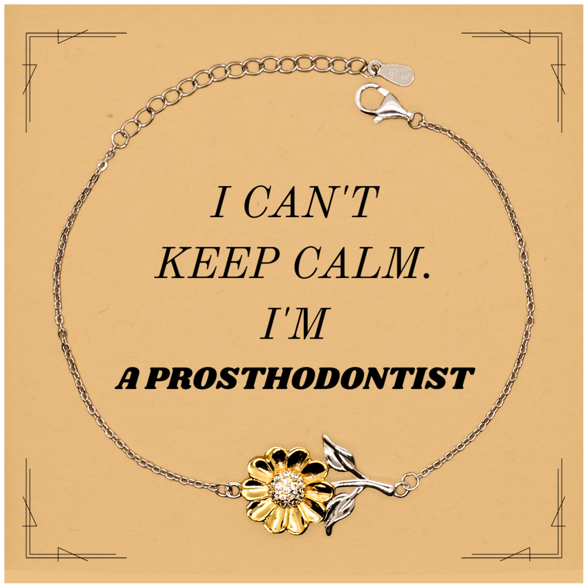 Pulsera de girasol para prostodoncista: regalo de confianza grabado único para graduación o cumpleaños, soy prostodoncista