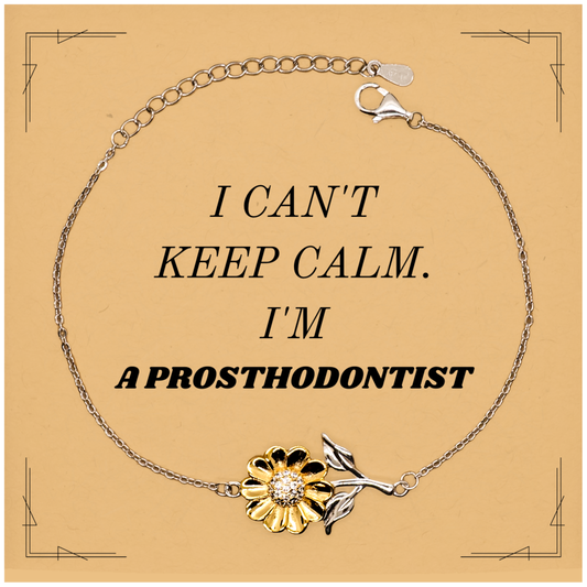 Pulsera de girasol para prostodoncista: regalo de confianza grabado único para graduación o cumpleaños, soy prostodoncista