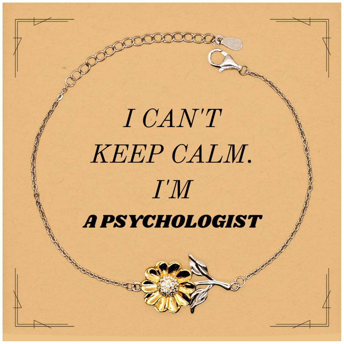 Sunflower Bracelet for Psychologist - Unique Engraved Gift for Psychology Graduates, Therapists, and Mental Health Advocates - I Cant Keep Calm, Im a Psychologist - Inspirational Jewelry for Birthday, Christmas, and Graduation