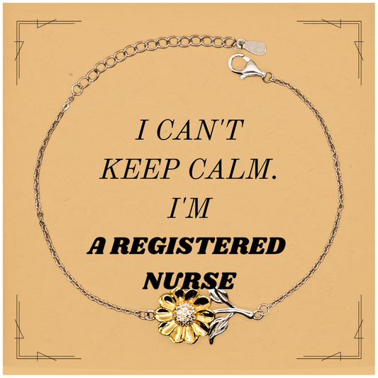 Unique Sunflower Bracelet for Registered Nurse, Inspirational Gift to Celebrate Graduation, Birthday, and Holidays - Im a Registered Nurse, Cant Keep Calm