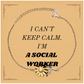 Social Worker Sunflower Bracelet - I Cant Keep Calm Engraved Gift for Graduation, Birthday, and Christmas - Inspirational Jewelry for Social Workers