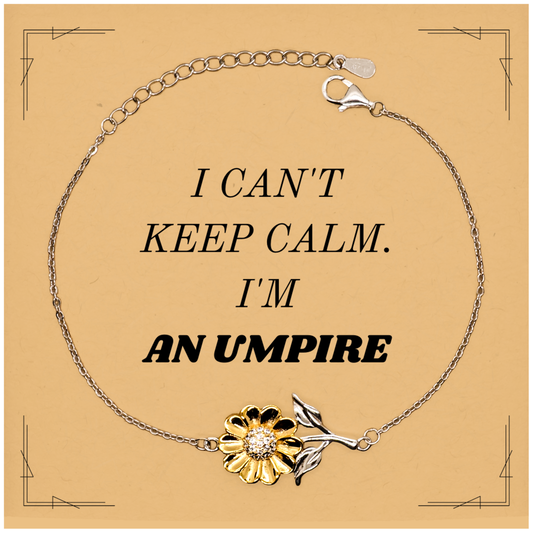 Umpire Sunflower Bracelet - I Cant Keep Calm Unique Gift for Sports Fans