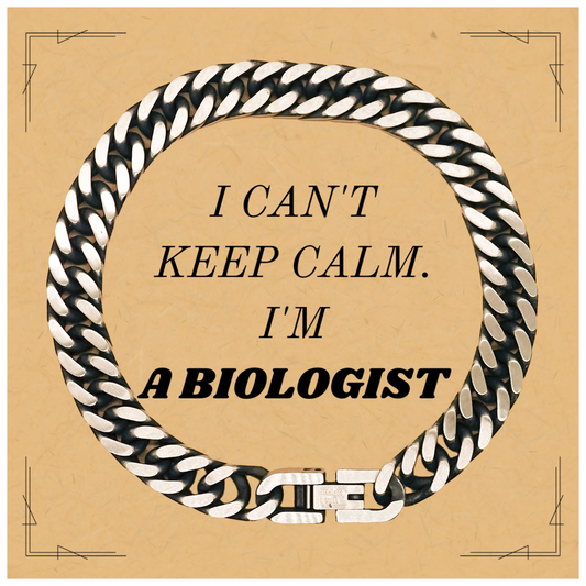 Biologist Engraved Cuban Link Chain Bracelet - Perfect Gift for Biologists, Graduation, Birthday, and Christmas