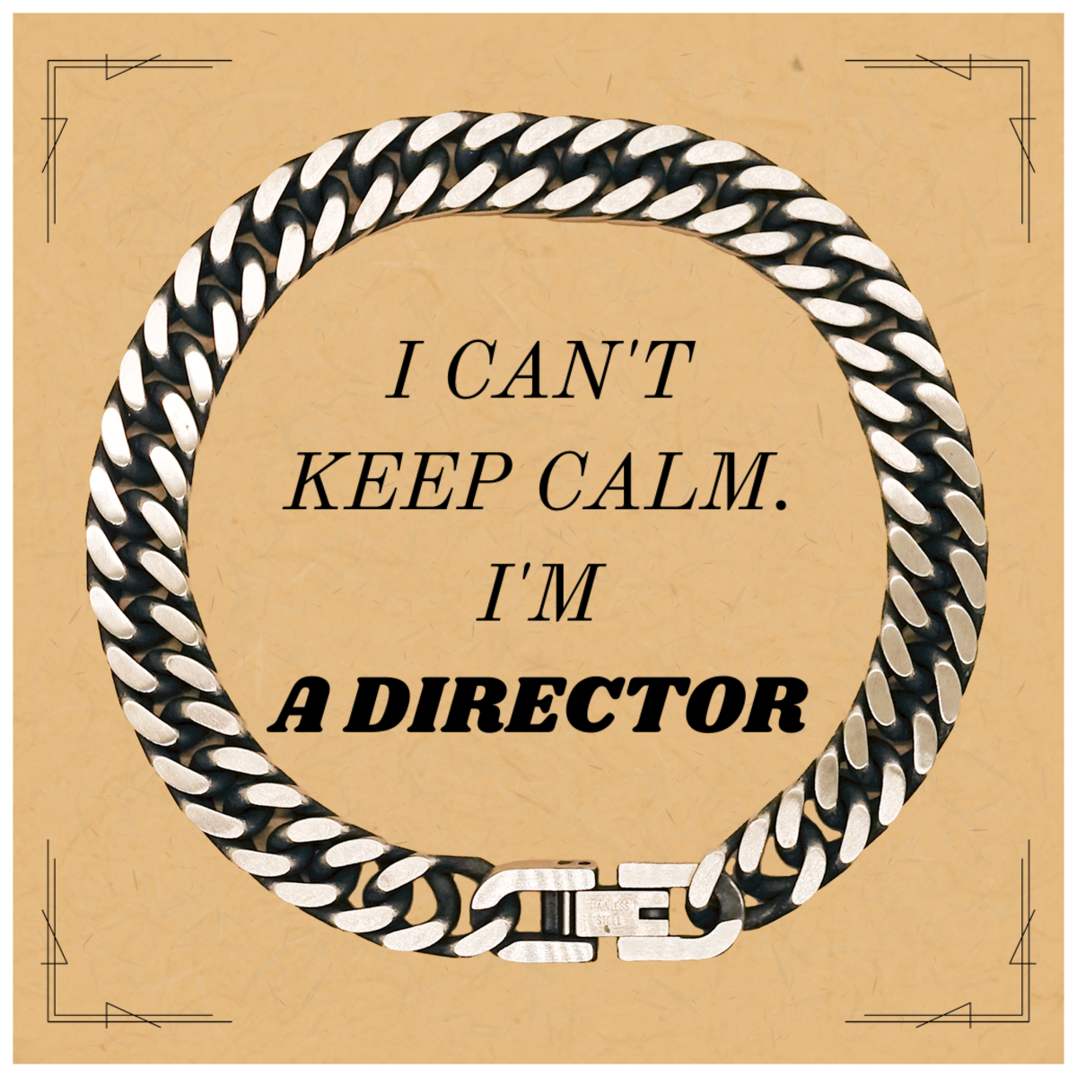 Director Cuban Link Chain Bracelet - I Cant Keep Calm, Unique Confidence Inspirational Jewelry for Birthday, Christmas, Graduation Gift