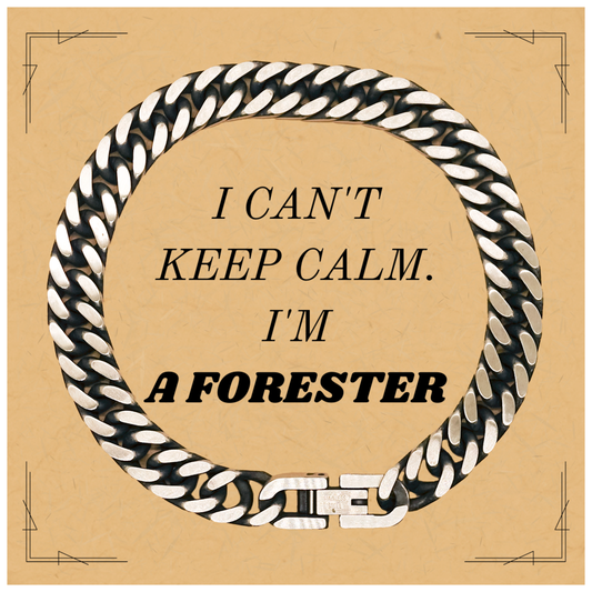Forester Engraved Cuban Link Chain Bracelet - Perfect Gift for the Nature Lover on Birthdays, Holidays, and Graduation