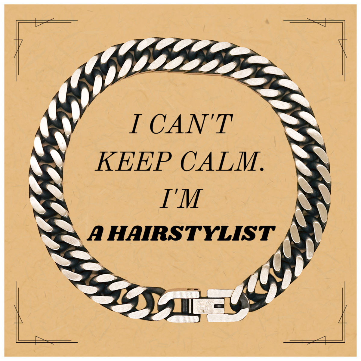 Pulsera de cadena de eslabones cubanos única para peluqueros: no puedo mantener la calma, soy peluquero: joyas de belleza inspiradoras para cumpleaños, Navidad, graduación y más