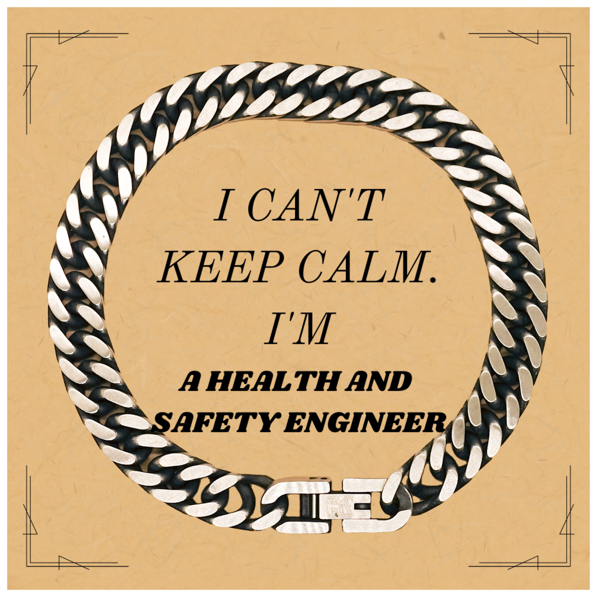 Pulsera de cadena de eslabones cubanos grabada con el nombre de ingeniero de salud y seguridad para el trabajo y eventos, regalo perfecto para graduación, Navidad y cumpleaños