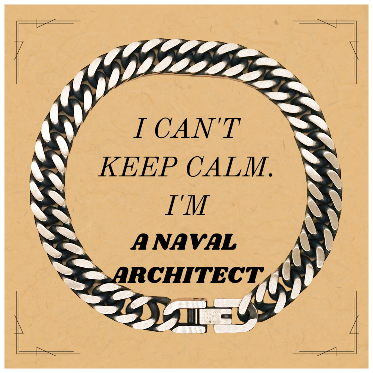 Elegant Cuban Link Chain Bracelet for Naval Architect - Unique Gift for Graduation, Birthday, and Christmas - I Cant Keep Calm, Im a Naval Architect - Confidence, Hope, Inspirational