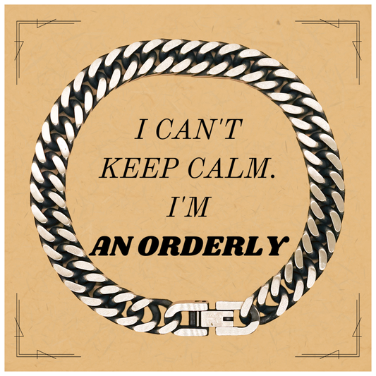 Orderly Cuban Link Chain Bracelet - Perfect Gift for Birthday, Anniversary, Confidence Boost with Engraved Quote: I cant keep calm