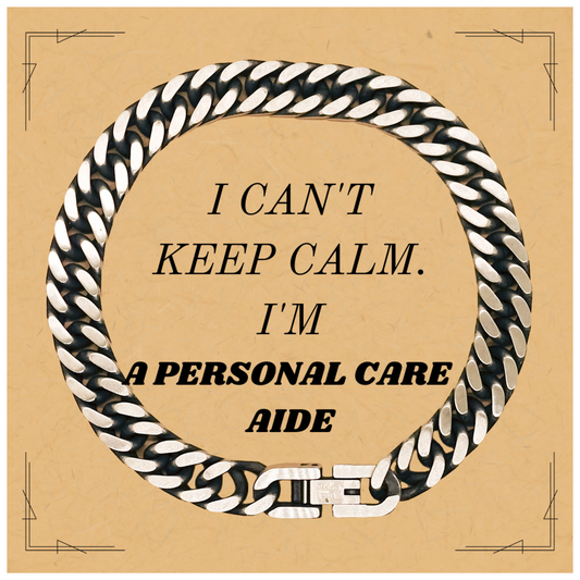 Pulsera de cadena de eslabones cubanos para el cuidado personal - ¡No puedo mantener la calma! - Regalo único para fiestas y cumpleaños