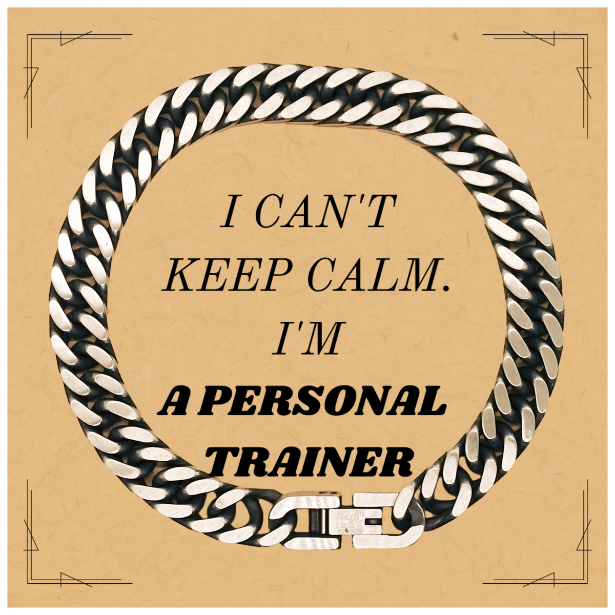 Personal Trainer Engraved Cuban Link Chain Bracelet for Confidence and Motivation, Perfect Gift for Fitness Enthusiasts, Graduation or Birthday