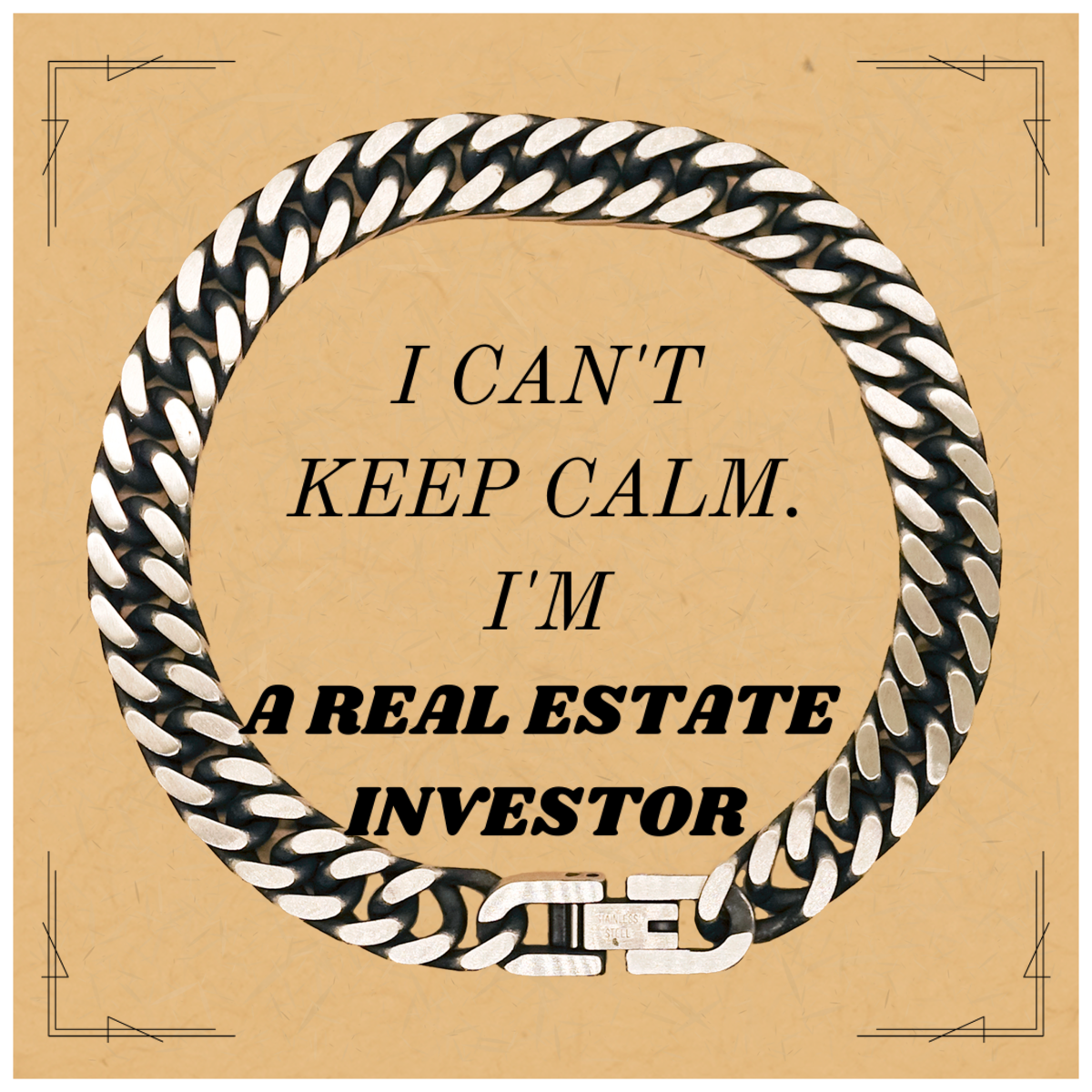 Real Estate Investor Engraved Cuban Link Chain Bracelet - Confidence and Success for Graduation, Birthday, and Holidays