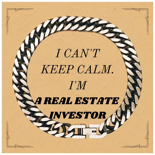 Real Estate Investor Engraved Cuban Link Chain Bracelet - Confidence and Success for Graduation, Birthday, and Holidays